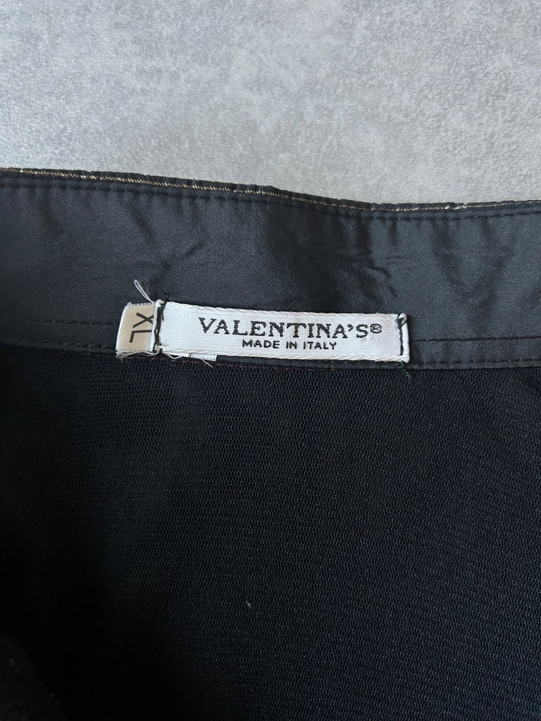 detail view, VALENTINA’S Y2K Black Button-Up Shirt, vintage Y2K second hand piece