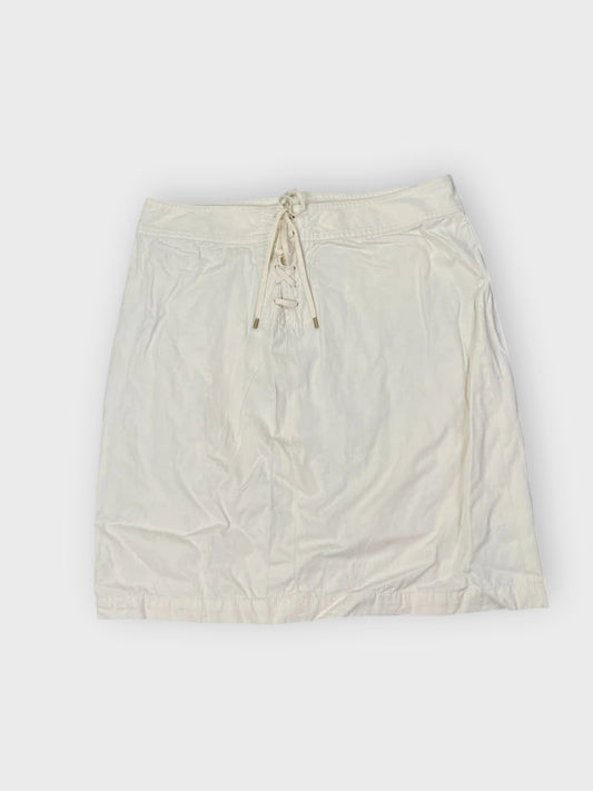 back view, Polo Ralph Lauren Nautical Button Beige Skirt, vintage Y2K second hand piece