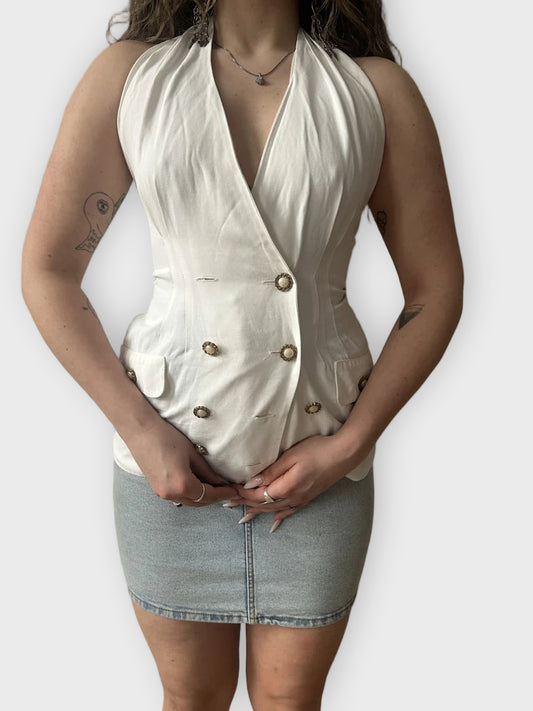 front view, BlondieandMe Halter Neck Vest, vintage Y2K second hand piece