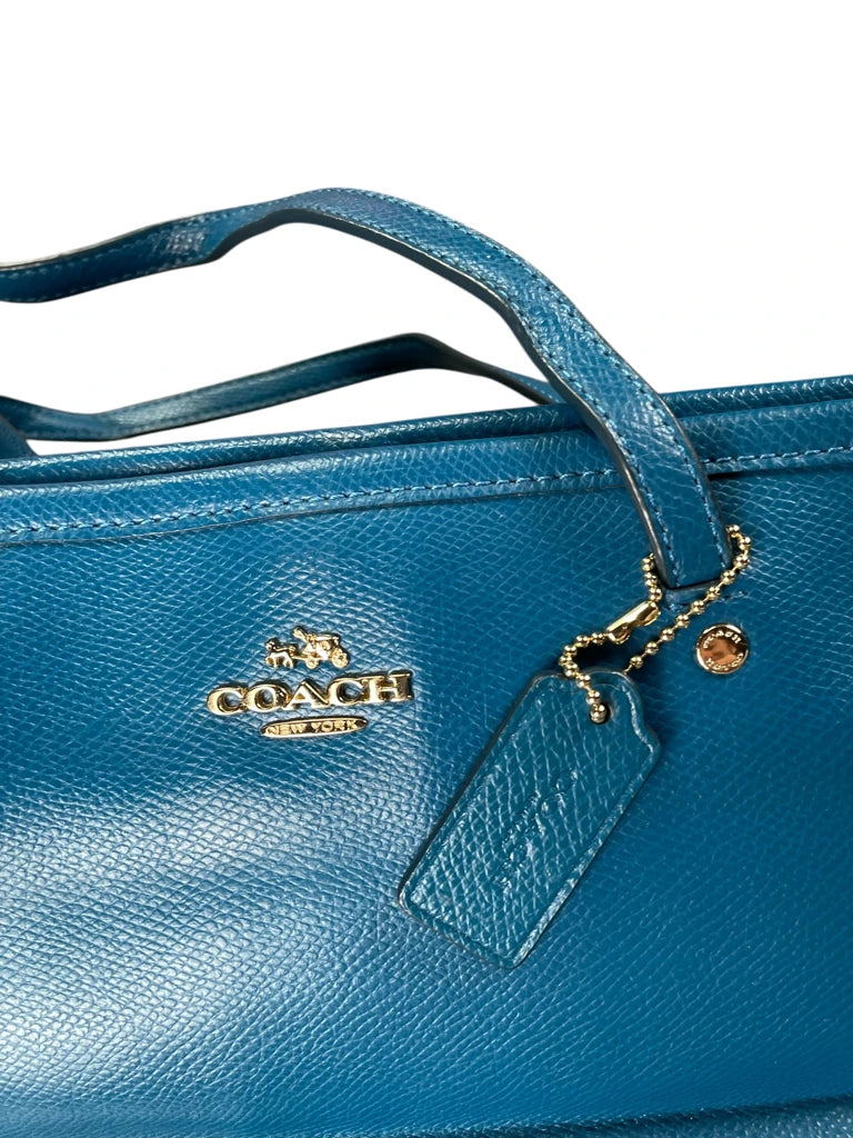 detail view, Coach Turquoise Leather Tote Bag (ONESIZE), vintage Y2K second hand piece, image 4