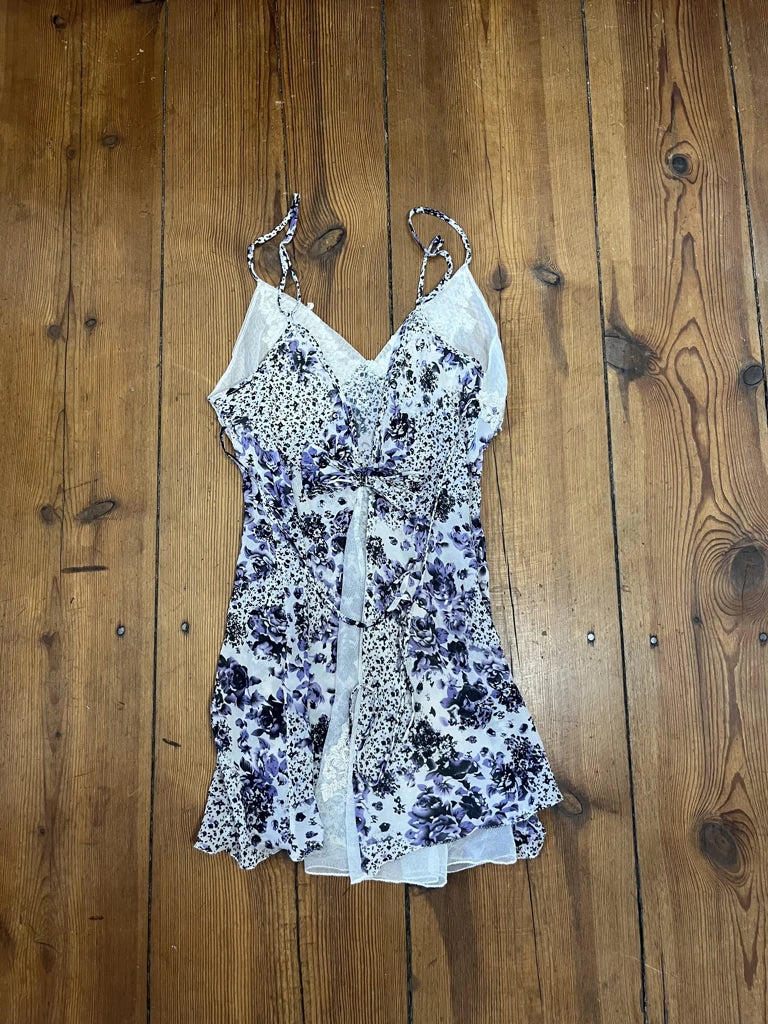 detail view, Rotela Lingerie Mini Dress with Lace, vintage Y2K second hand piece, image 4