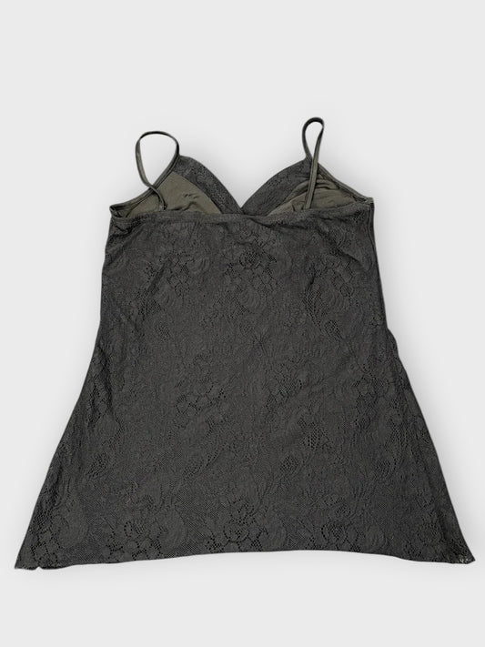 back view, seethrough black lingerie top, vintage Y2K second hand piece