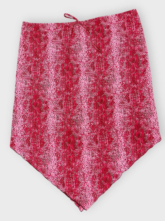 front view, Xhilaration Pink midi skirt with feminine flow by X Hilaration, vintage Y2K second hand piece