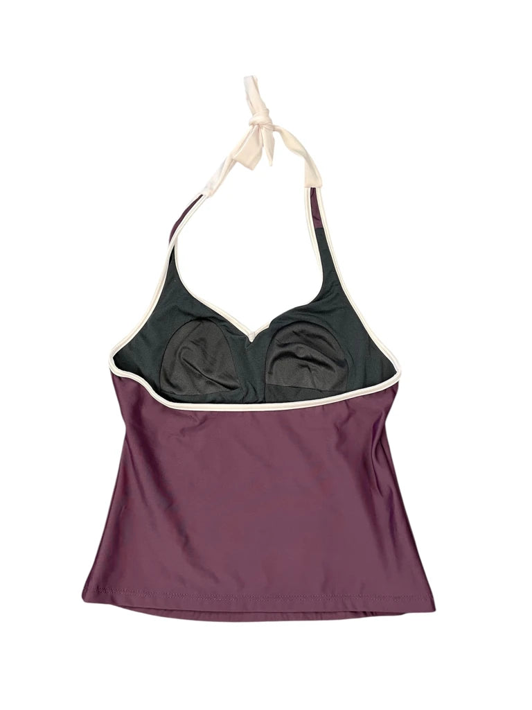 detail view, Cherokee Purple and Black Halter Bikini Top, vintage Y2K second hand piece, image 5