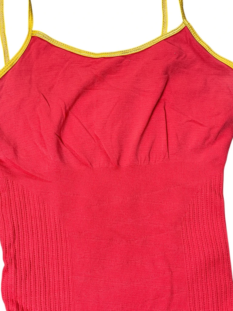 detail view, Bacci Pink Contrast Strap Y2K Camisole, vintage Y2K second hand piece, image 4