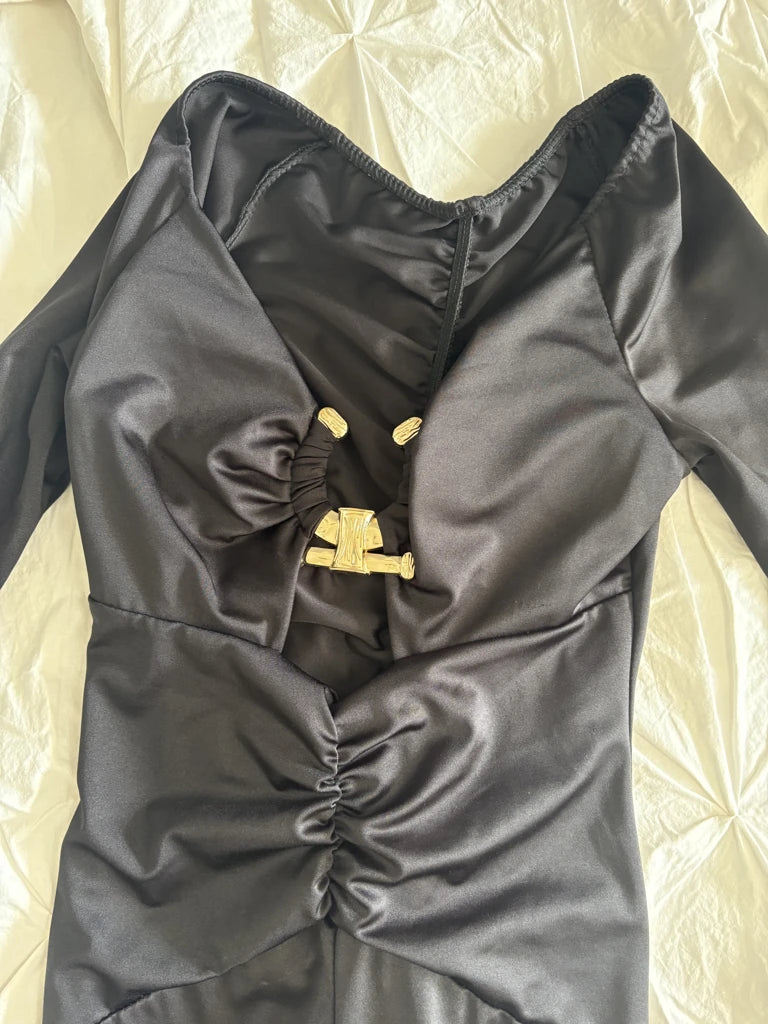 Black Jumpsuit with Golden Detail (S)