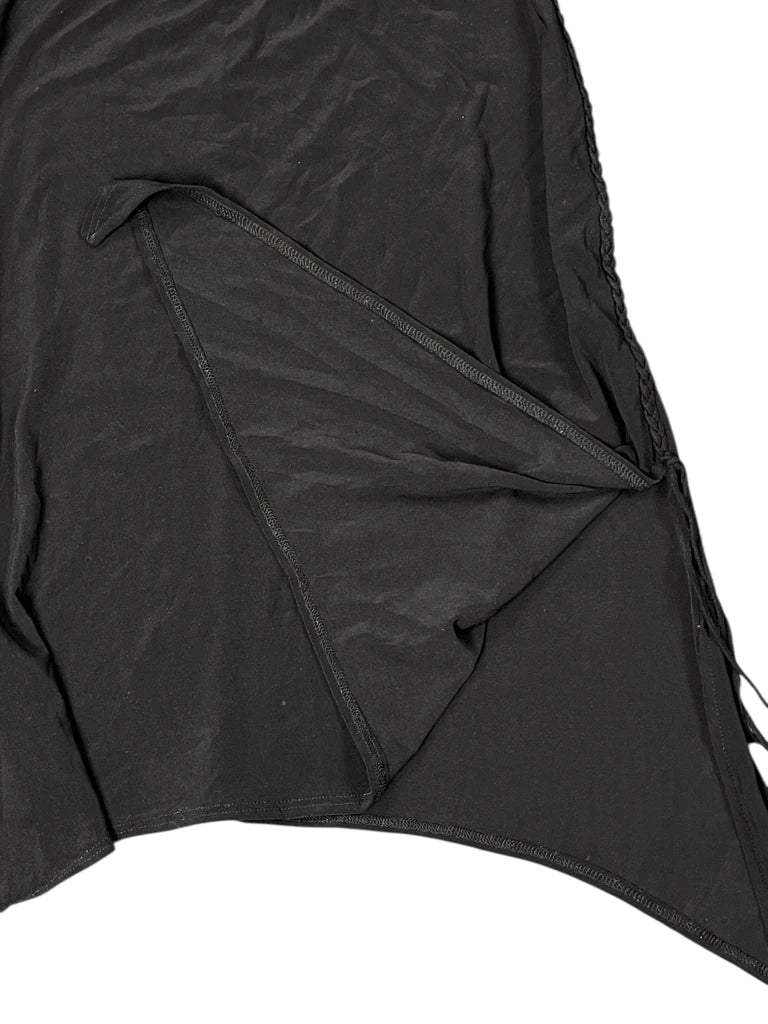 detail view, Forever Midnight Asymmetry Vintage Skirt, vintage Y2K second hand piece, image 4