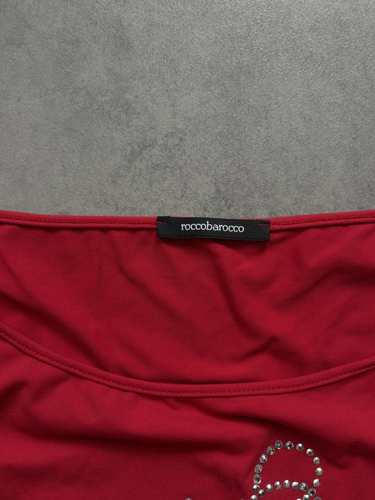 detail view, Roccobarocco Top, vintage Y2K second hand piece, image 5