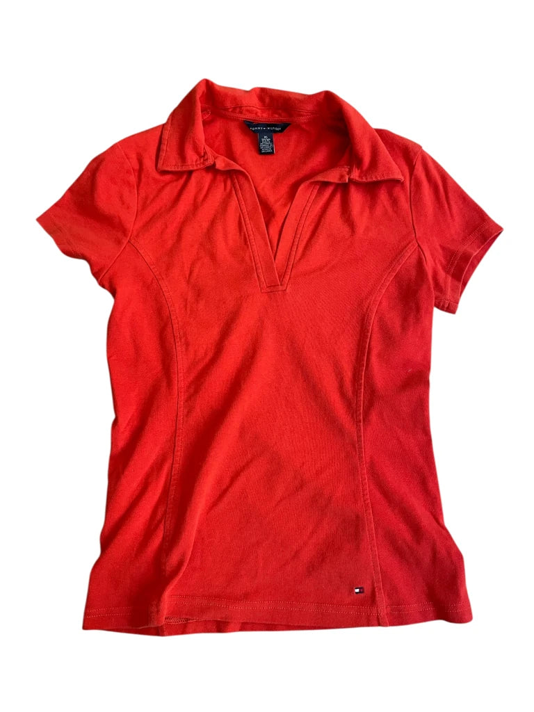 detail view, Tommy Hilfiger hot serve – tennis core polo, vintage Y2K second hand piece