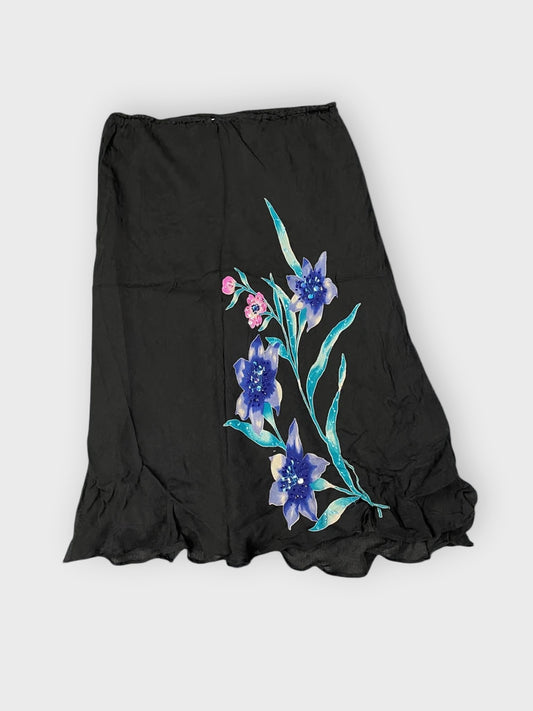 front view, Robbie Bee Silk Garden Bloom Skirt, vintage Y2K second hand piece
