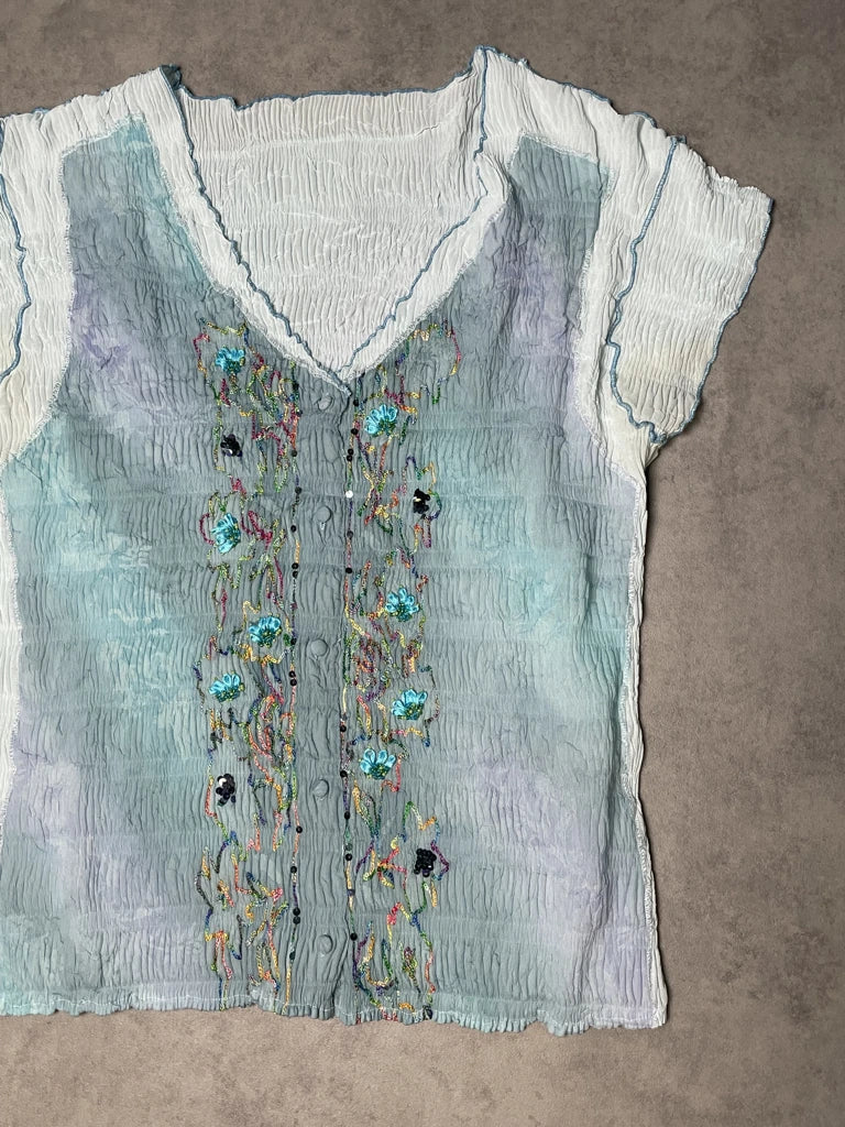 Flower Turquoise Top (L)