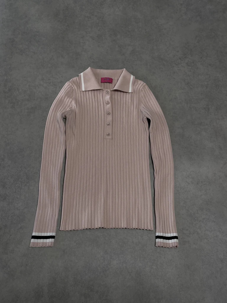 detail view, Mdrn Pastel Pink Jumper, vintage Y2K second hand piece, image 6
