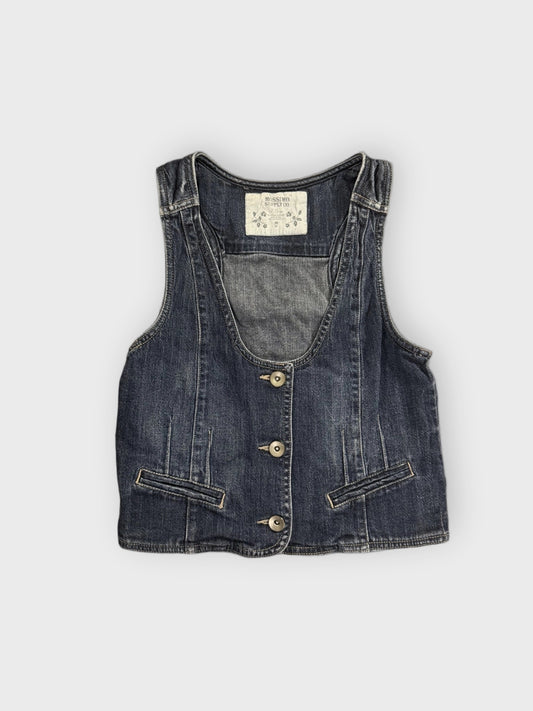 front view, Mossimo Supply Co Blue Denim Vest Women, vintage Y2K second hand piece