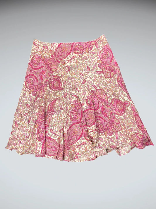 front view, Worthington Paisley Bloom Cotton Skirt, vintage Y2K second hand piece