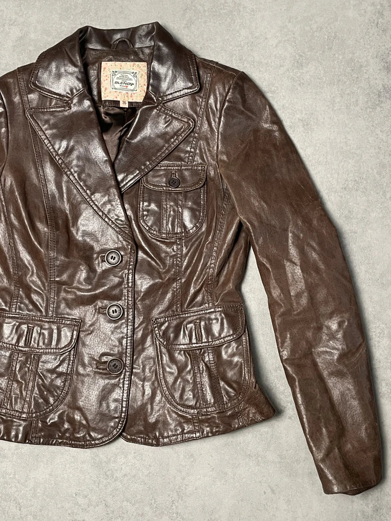 detail view, Blends Leather Jacket, vintage Y2K second hand piece, image 4