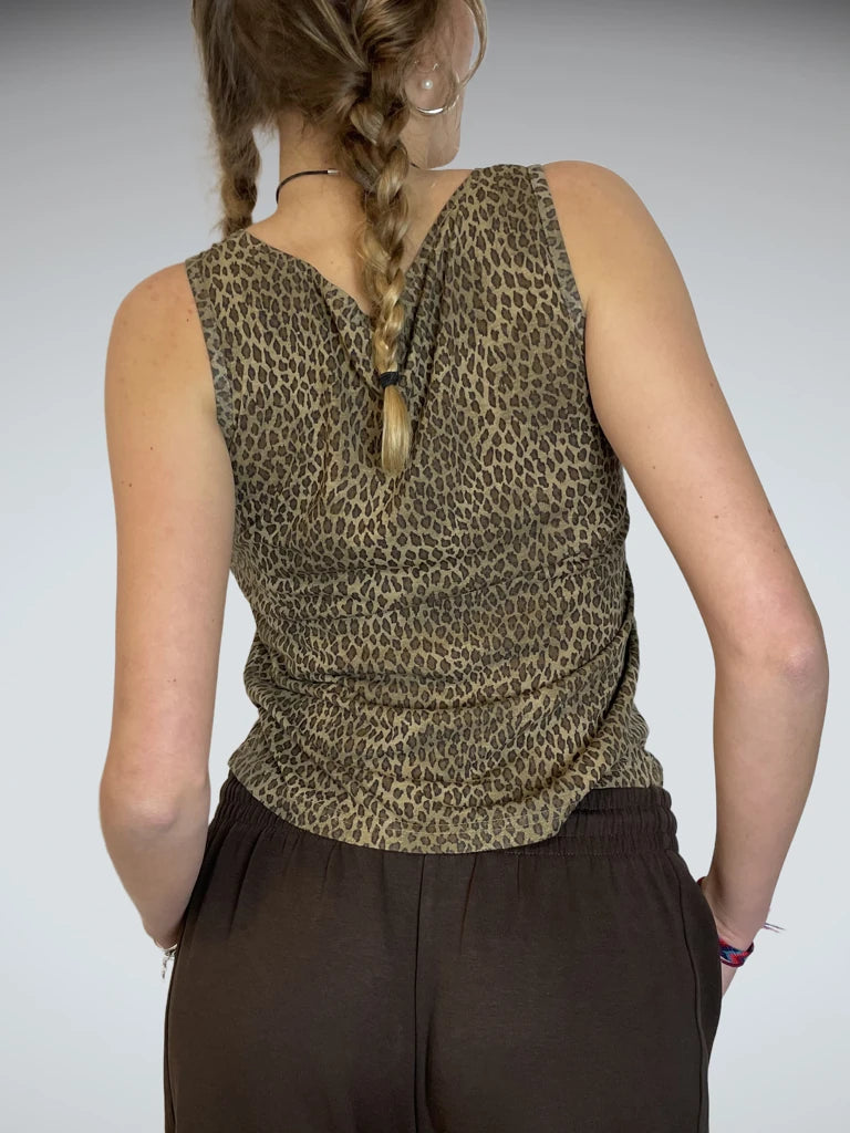 back view, Idea Of Common Leopard Print Top, vintage Y2K second hand piece