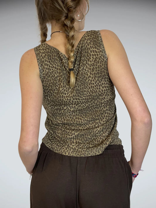 back view, Idea Of Common Leopard Print Top, vintage Y2K second hand piece