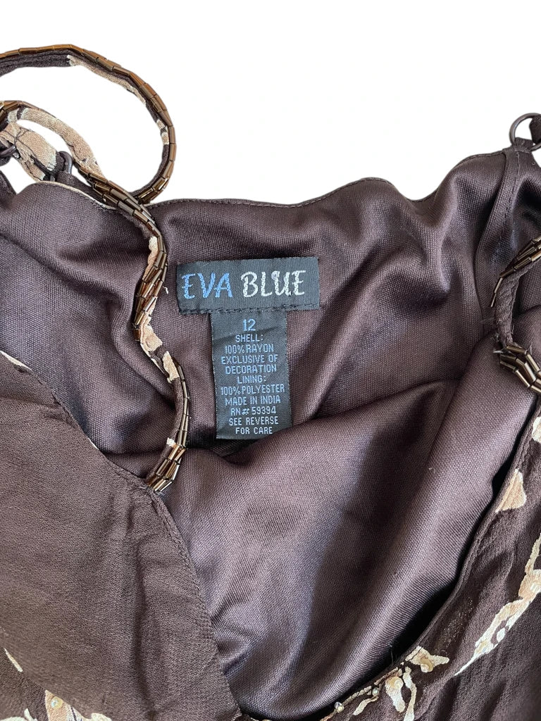 detail view, Eva Blue earth bloom – embroidered fairy dress (M?), vintage Y2K second hand piece, image 5