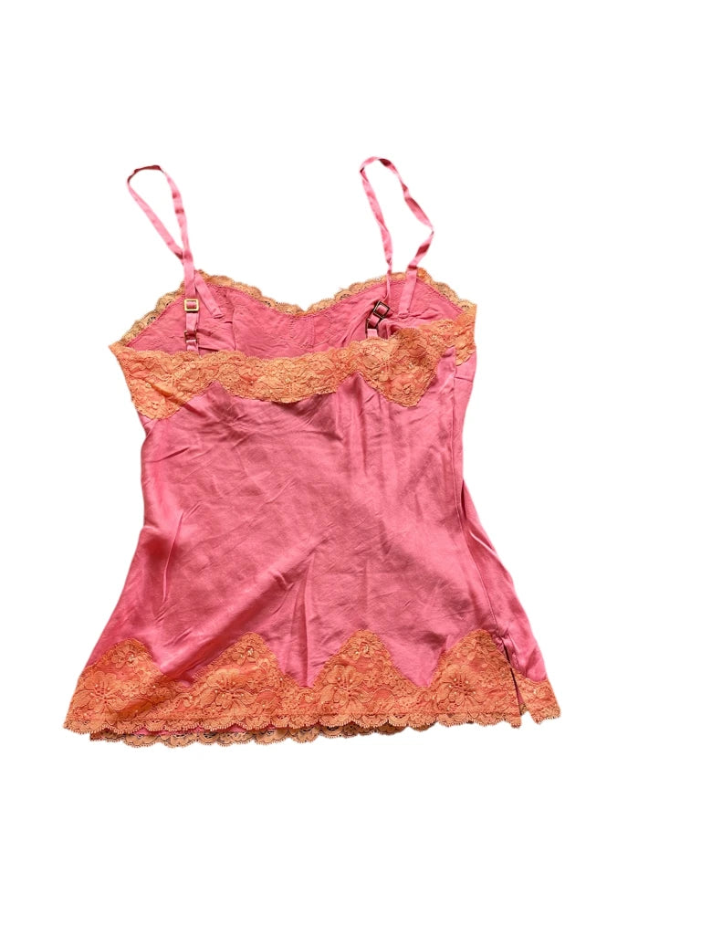 detail view, Express Design Studio Vintage Satin Camisole in Pink Orange, vintage Y2K second hand piece, image 6