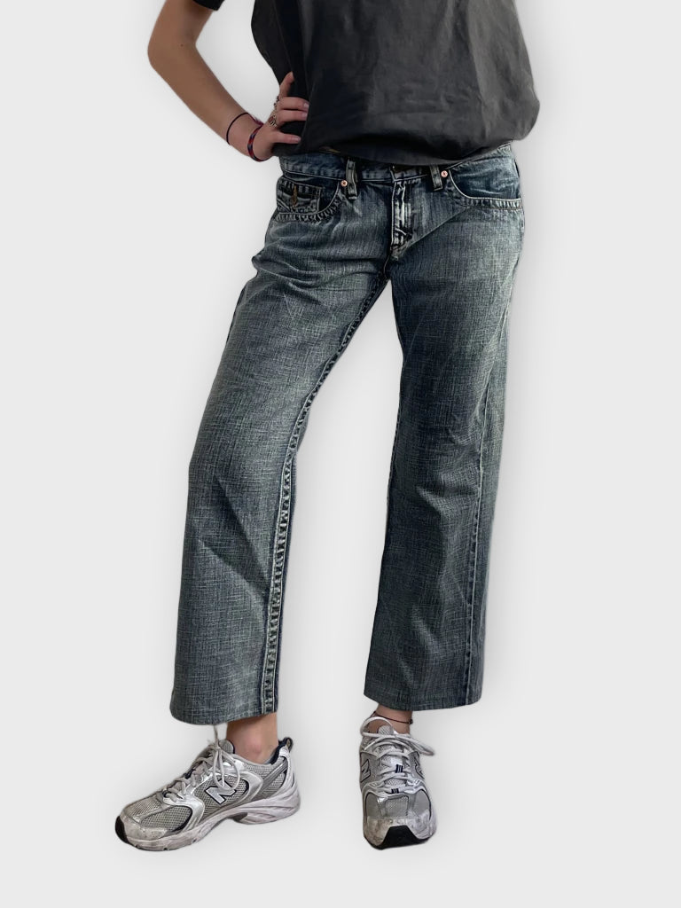 front view, Gigstar raw moves – straight grey jeans, vintage Y2K second hand piece