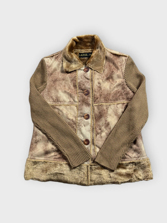 Vintage Brown Acrylic Coat Women (M)