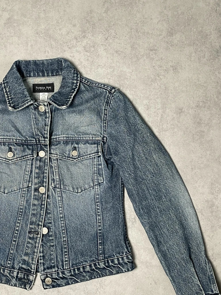 detail view, Patrizia Pepe Jeans Jacket, vintage Y2K second hand piece, image 4