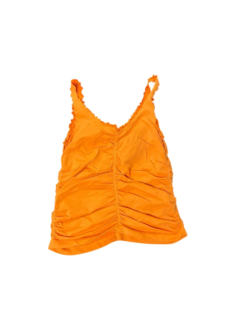 detail view, Last Tango Orange Ruched Vintage Camisole, vintage Y2K second hand piece, image 5