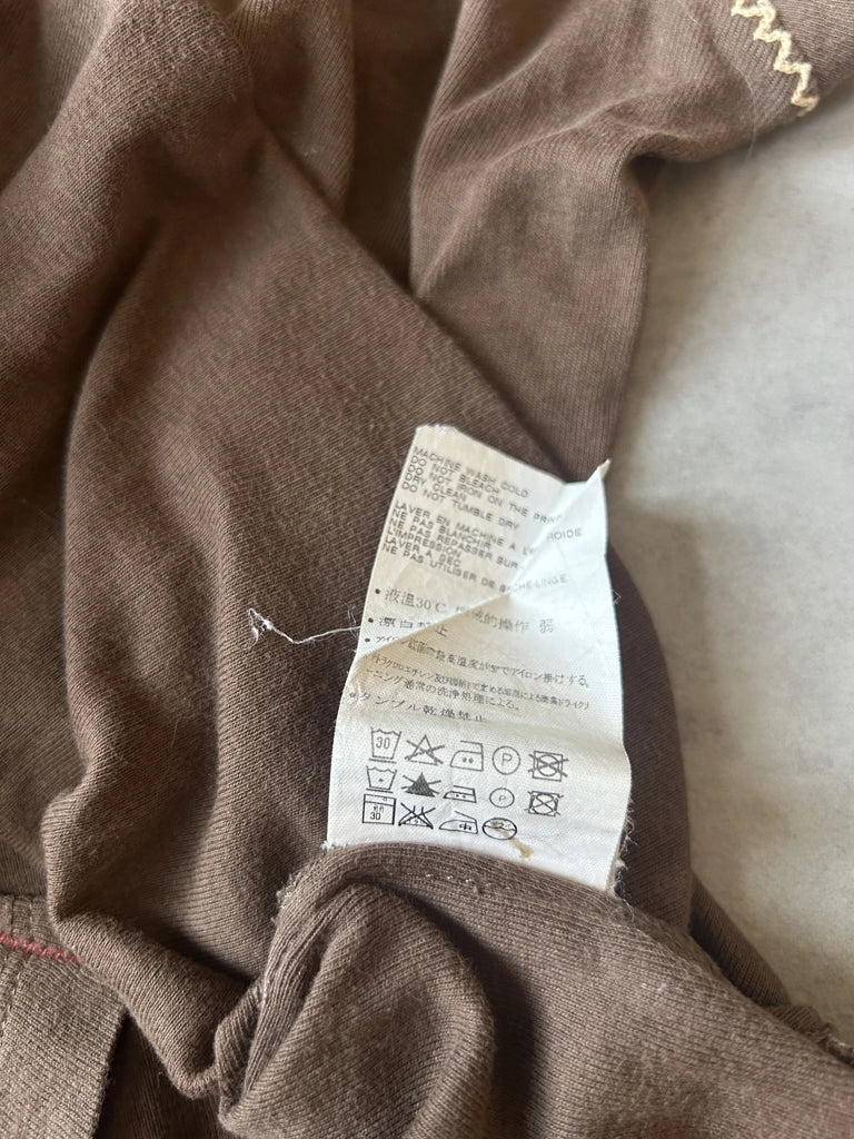 detail view, Napapuri Y2K Brown Collared Top, vintage Y2K second hand piece, image 4