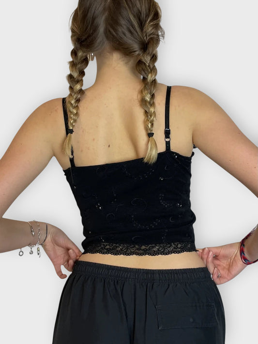 back view, Zapping Corset, vintage Y2K second hand piece