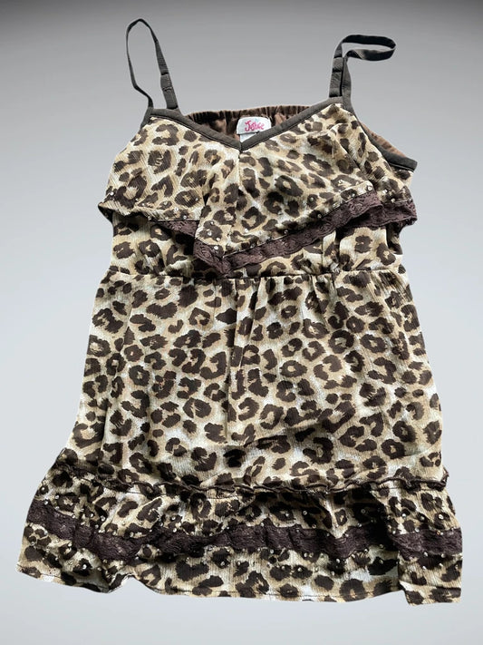 front view, Justice Leopard Layered Camisole, vintage Y2K second hand piece