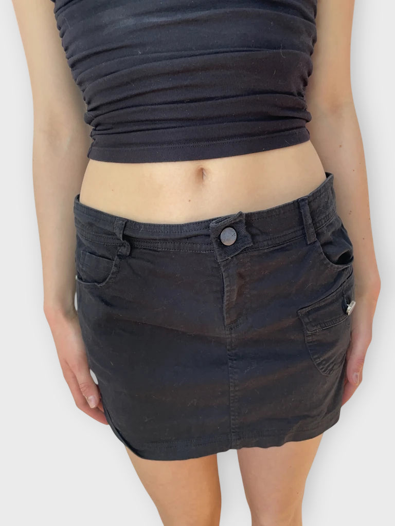front view, Motivi Cotton Mini S2000s kirt, vintage Y2K second hand piece