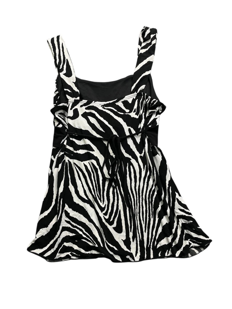 detail view, Zebra Print Belted Tunic Top, vintage Y2K second hand piece, image 4