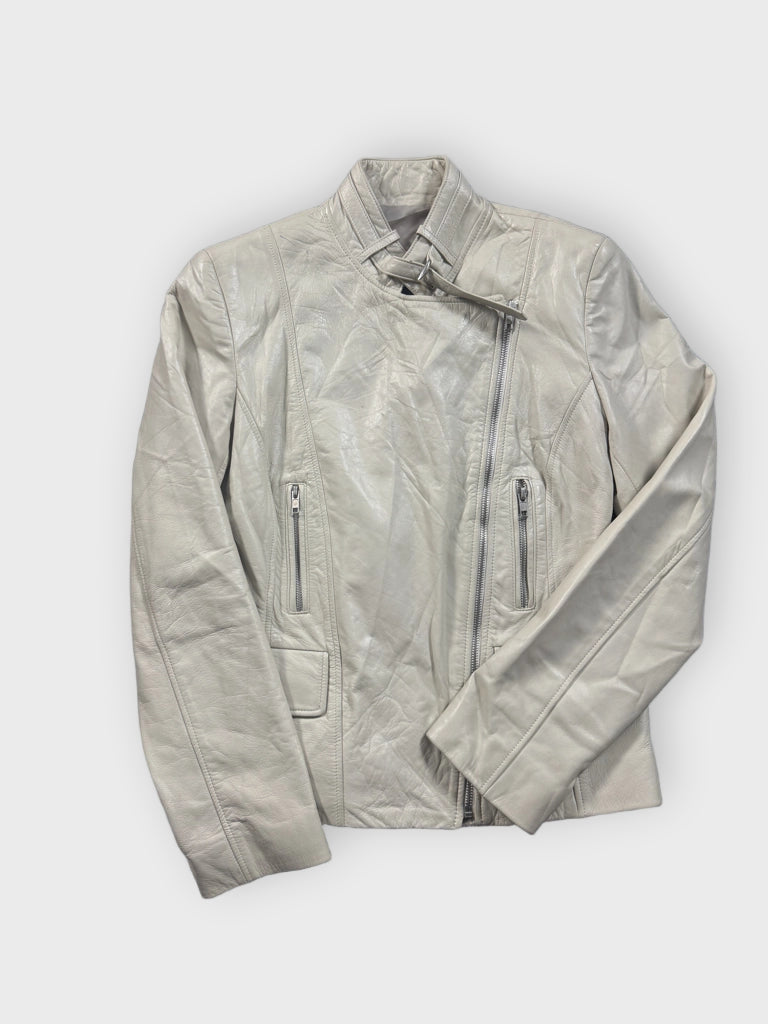 Odemi Melbourne Beige Genuine Leather Jacket (M)