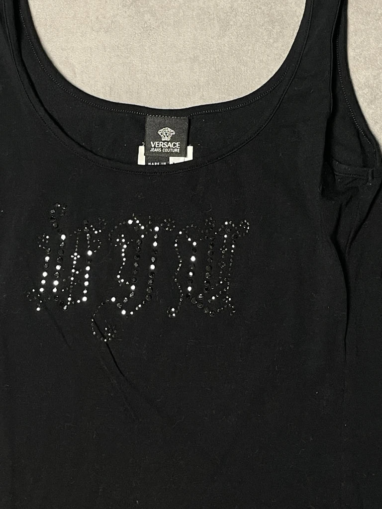 detail view, Versace Tank Top, vintage Y2K second hand piece, image 4