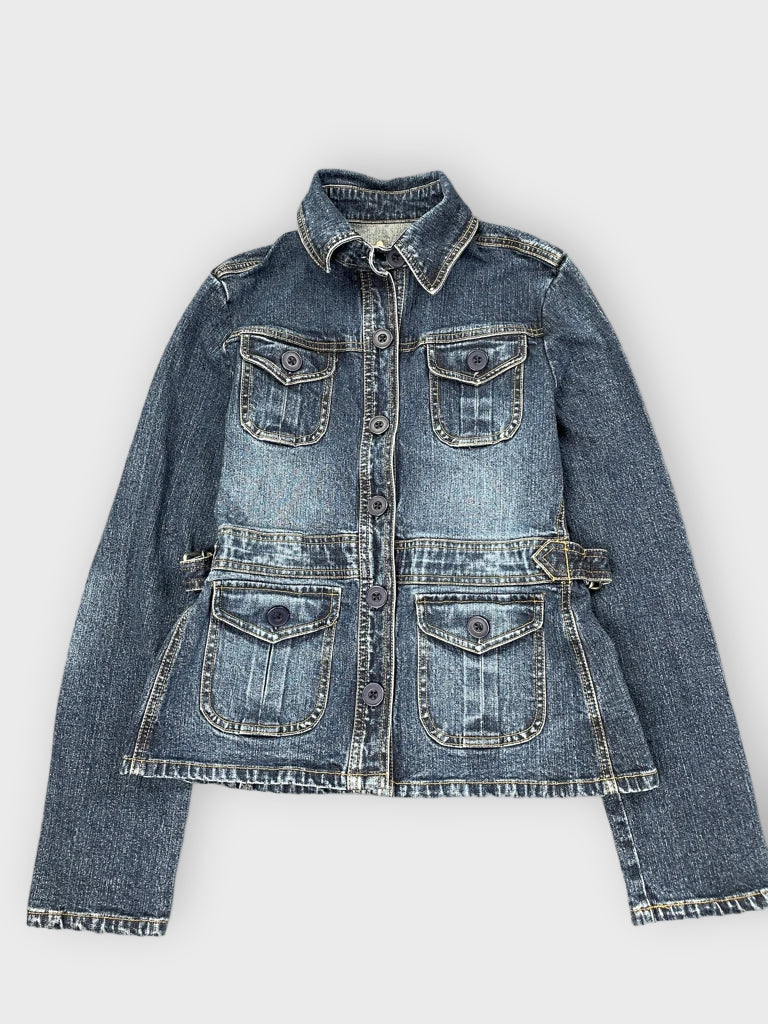 front view, FJ Four Pocket Denim Jacket, vintage Y2K second hand piece