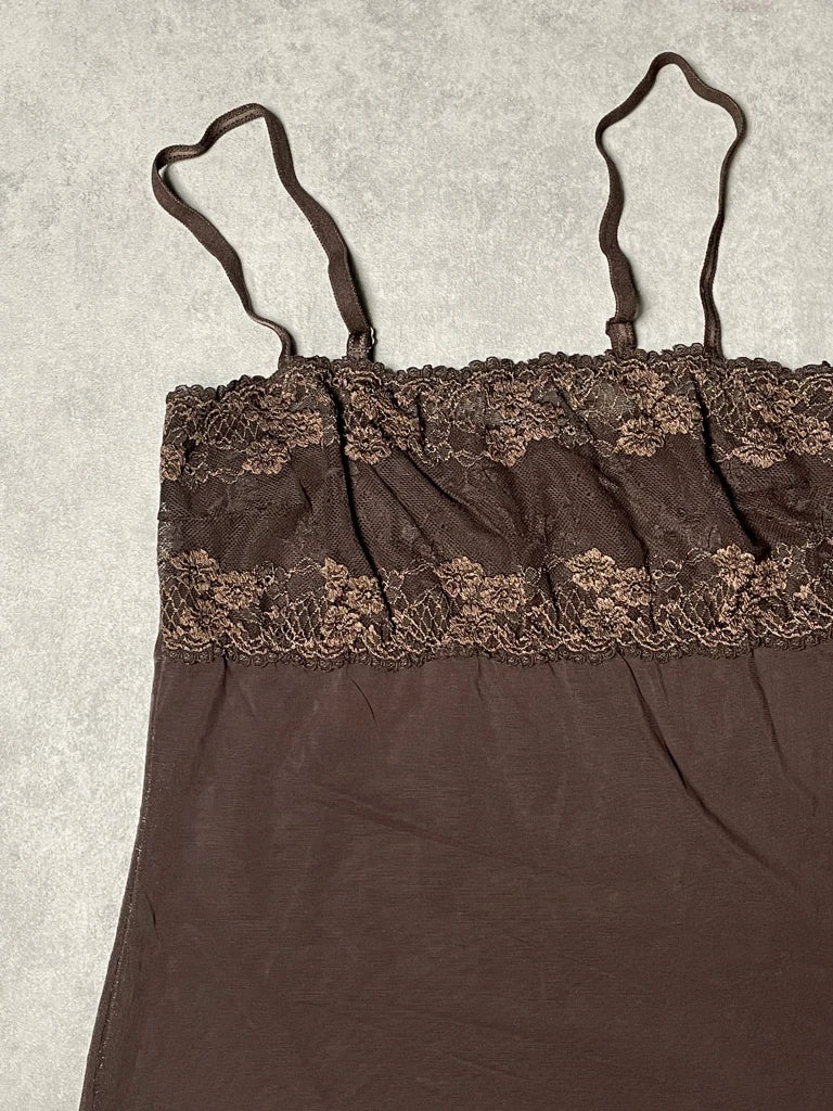 detail view, Seethrough Tank Top, vintage Y2K second hand piece