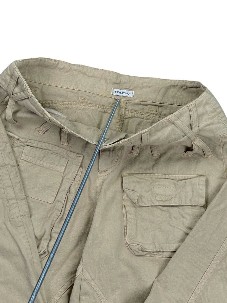 detail view, Motivi Beige Straight-Leg Pants, vintage Y2K second hand piece