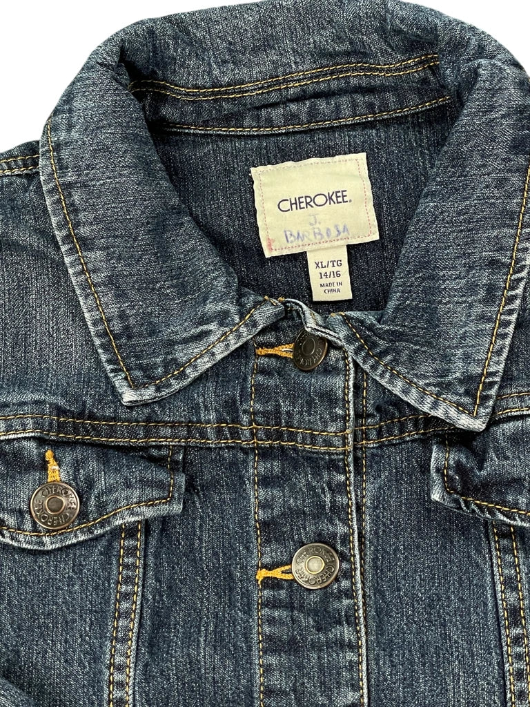 detail view, Cherokee Classic Blue Denim Jacket, vintage Y2K second hand piece