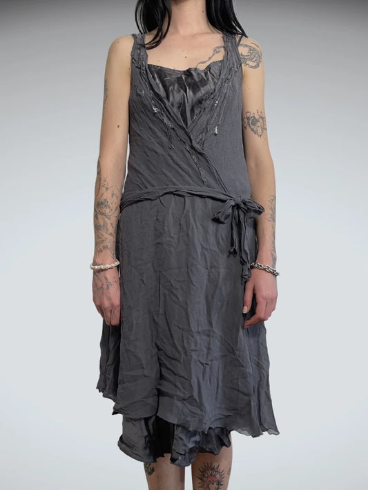 front view, Hype grey dress, vintage Y2K second hand piece