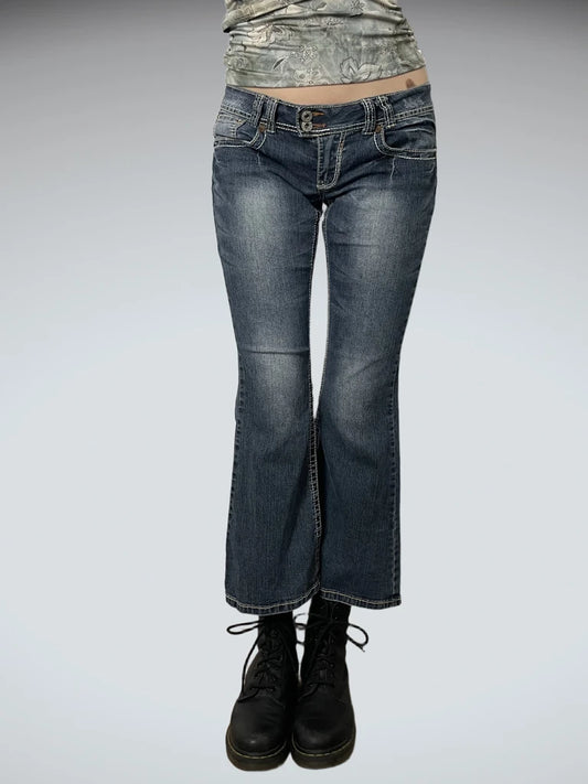 front view, Angels Flared Pants, vintage Y2K second hand piece