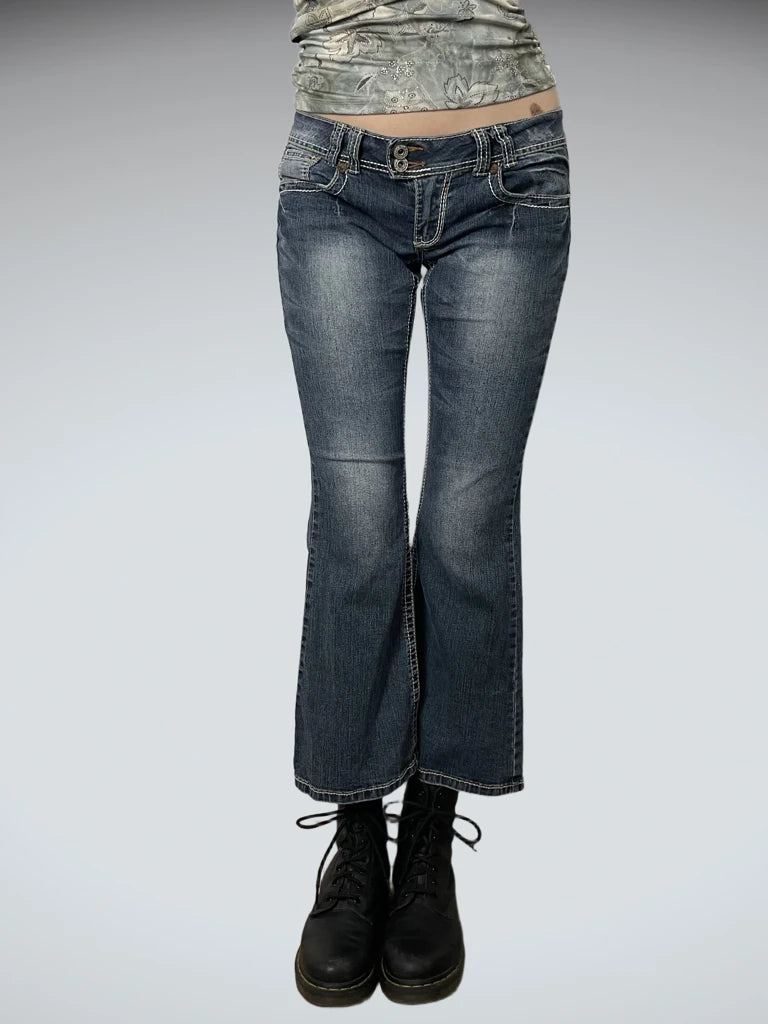 front view, Angels Flared Pants, vintage Y2K second hand piece