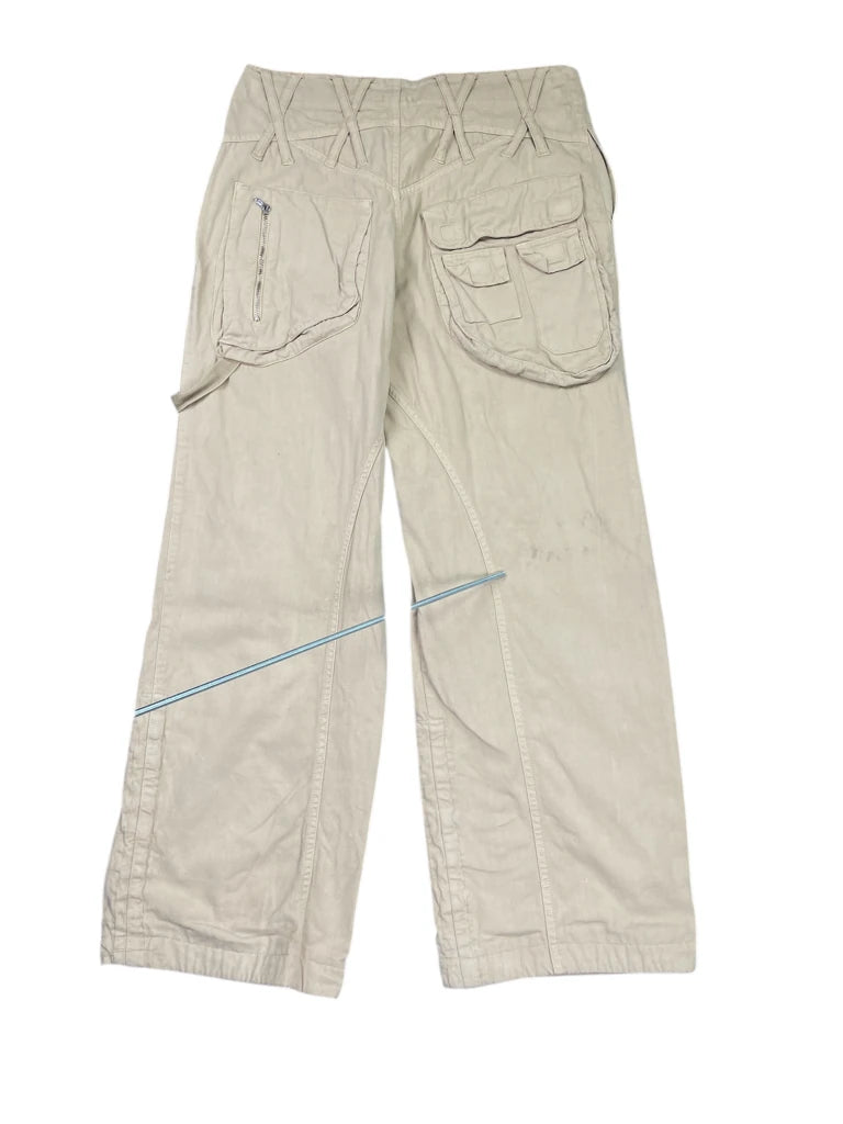 back view, Motivi Beige Straight-Leg Pants, vintage Y2K second hand piece