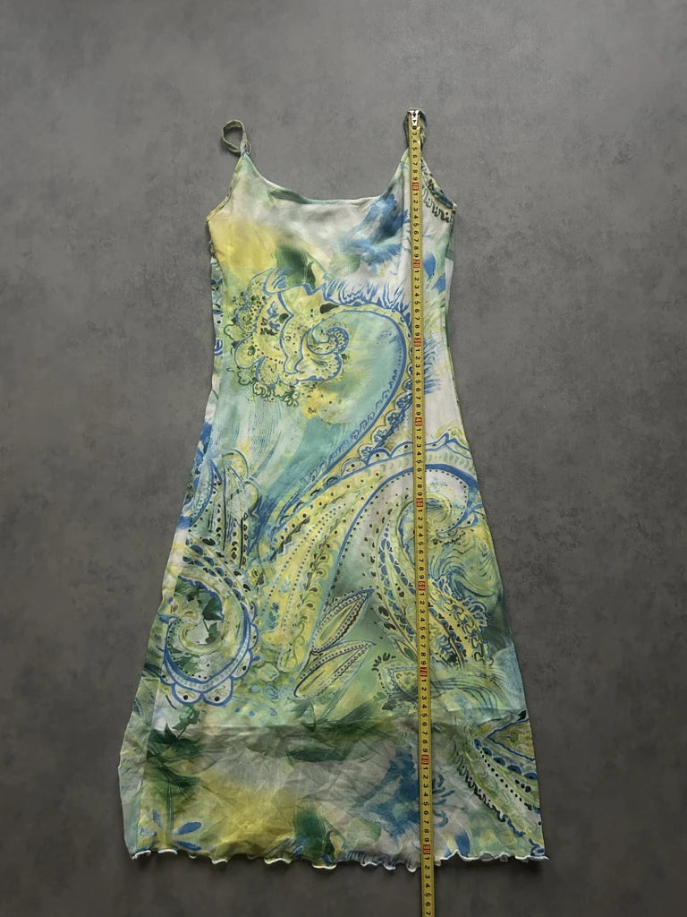 detail view, Long Summer Dress, vintage Y2K second hand piece, image 8