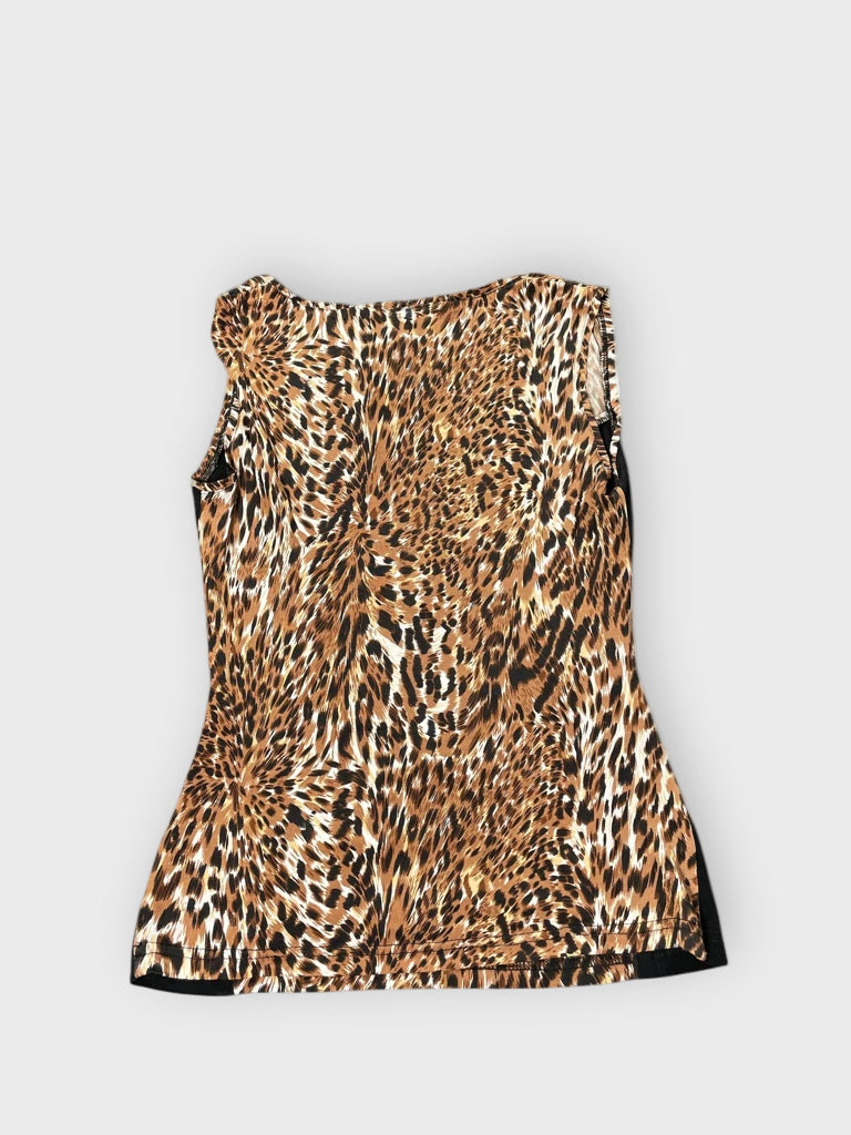 back view, Joseph Rilkoff Wildcat Panel Leopard Top, vintage Y2K second hand piece