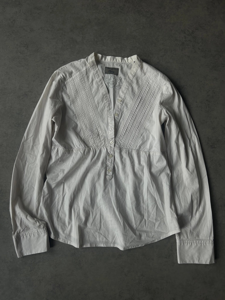 detail view, Replay Y2K White Long Sleeve Top, vintage Y2K second hand piece, image 6