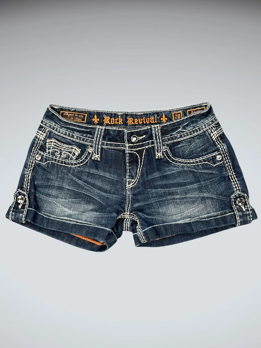 front view, Rock Revival denim hotpants, vintage Y2K second hand piece