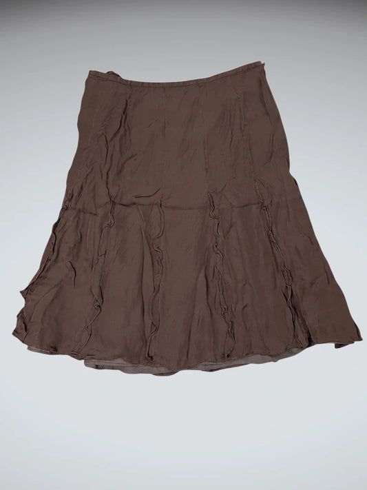front view, Ellen Tarcy Chocolate Silk Elegance Skirt, vintage Y2K second hand piece