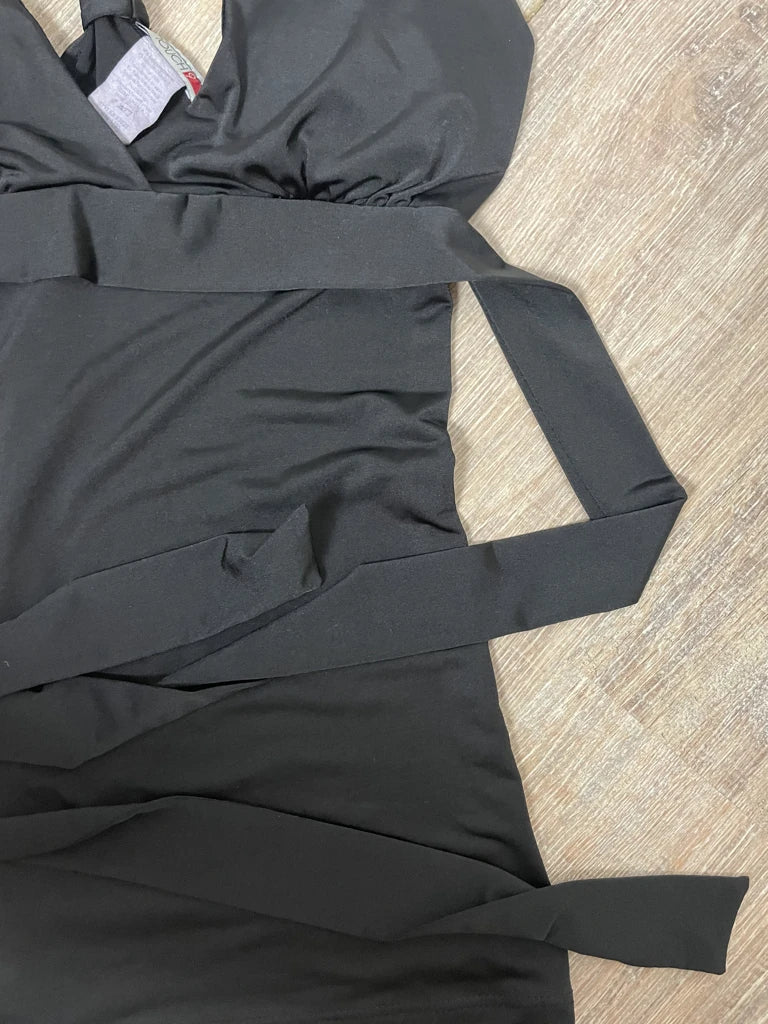 detail view, Touch Black Top, vintage Y2K second hand piece