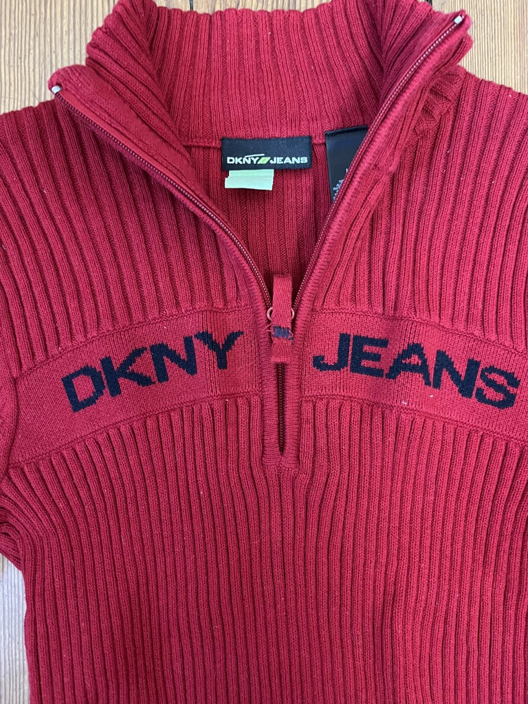 detail view, DKNY Jeans Collar sweater, vintage Y2K second hand piece
