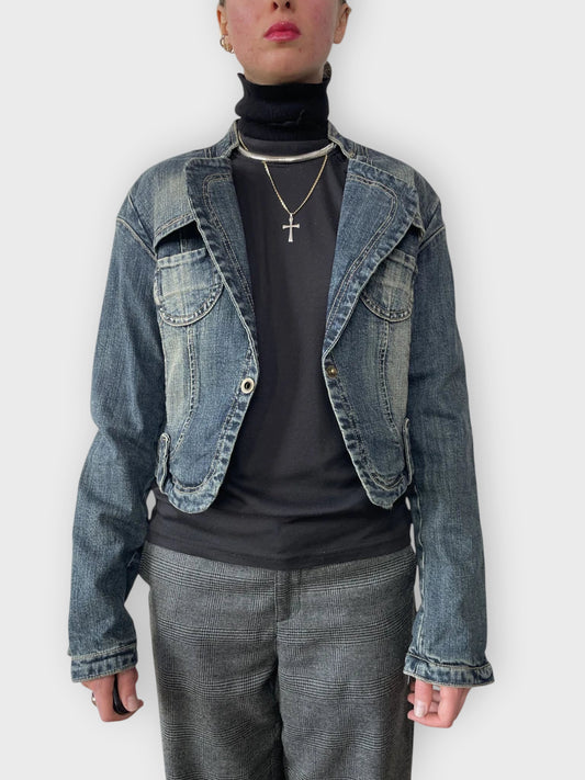 front view, Blasting Jeans Jacket, vintage Y2K second hand piece